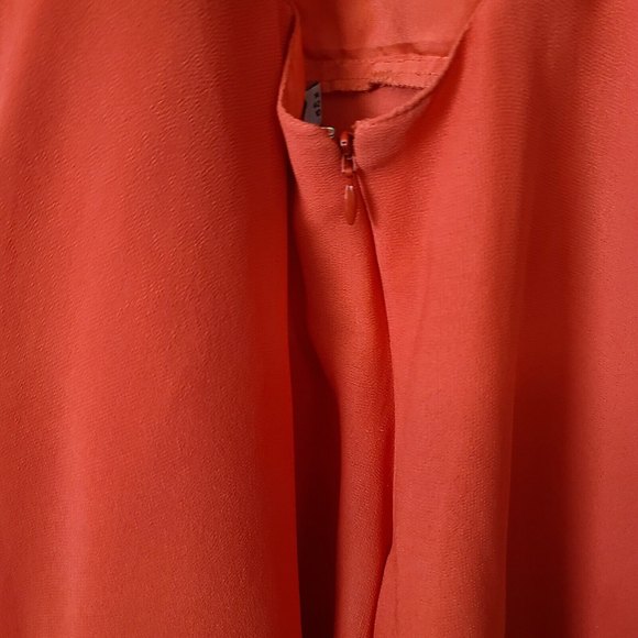 ASOS Sequined Halter Skater Dress Sz 10 Red Sleeveless Chiffon Fit Flare EUC - Picture 8 of 10